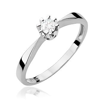 Pierścionek zaręczynowy z białego złota z diamentem laboratoryjnym 0.15ct