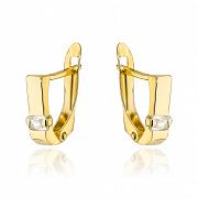 Kolczyki złote z białym kamieniem FUG7-3-K01227-2