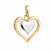 Zawieszka złoty kontur serca z pełnym sercem FUG6-21-Z00457-2