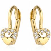 Kolczyki złote serduszka z białymi cyrkoniami FUG7-16-K00777-2