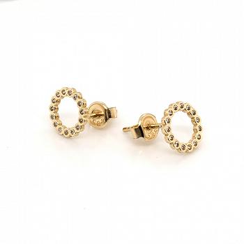 Kolczyki złote koła z cyrkoniami FUGE035-523B6