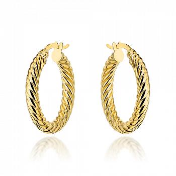 Kolczyki złote plecione kółka FUG7-17-K01598-2