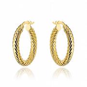 Kolczyki złote plecione kółka FUG7-17-K01598-2