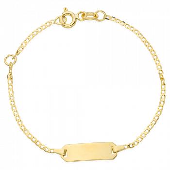 Bransoletka złota prostokątna blaszka dziecięca grawer gratis FUG2-1-B00497-2