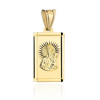 Medalik z żółtego złota Matka Boska Częstochowska FUG5-9-M00191-2