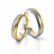 Obrączki ślubne złoto dwukolorowe 4,5mm próba 585 • FS288