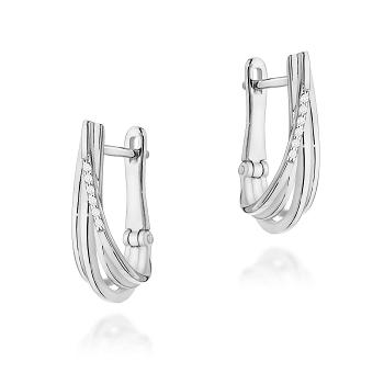 Kolczyki z białego złota z brylantami FKO-005-B585-B0.06