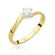Pierścionek zaręczynowy z żółtego złota z diamentem laboratoryjnym 0.20ct
