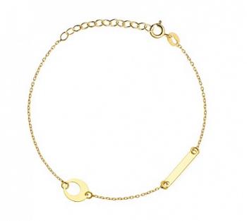 Bransoletka złota znak nieskończoności z blaszką FUG2-14-B00406-2