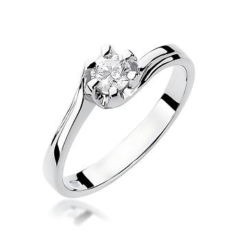 Pierścionek zaręczynowy z białego złota z diamentem laboratoryjnym 0.30ct